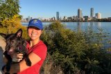 Rhea Schneider and her dog.