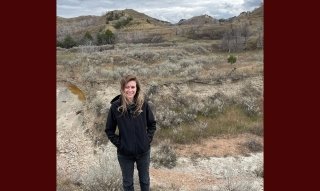 Rachel Lane in the North Dakota Badlands in Theodore Roosevelt National Park near the site of the Theodore Roosevelt Presidential Library.