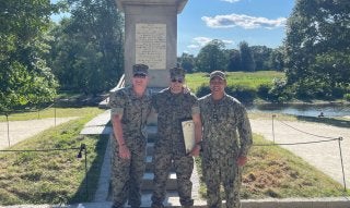 Michael Ortiz and friends in uniform. 