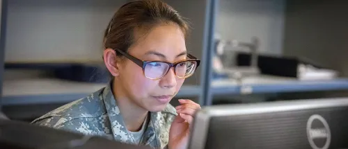 Norwich Student At a Computer