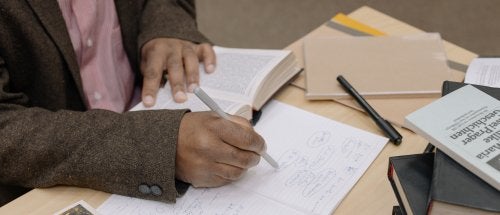 A person studying 