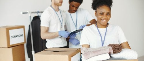 3 non-profit workers manage donations 