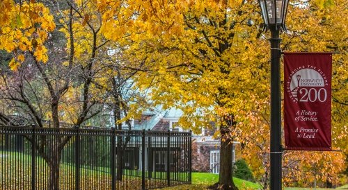 Norwich campus in the fall