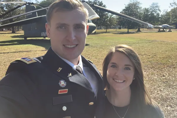 Student Ashley Blevins and her spouse