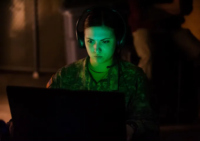 Student doing Tactical simulation