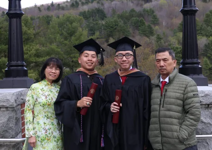 Jimmy with family at graduation