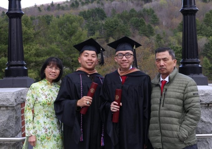 Jimmy with family at graduation