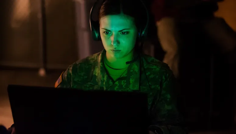 Student doing Tactical simulation