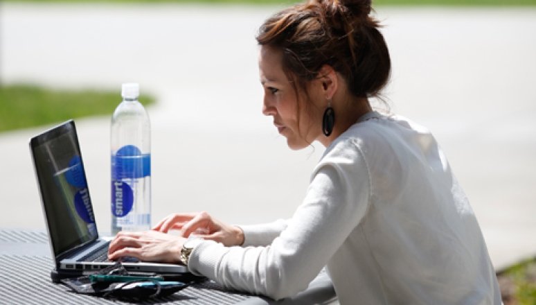 student on laptop