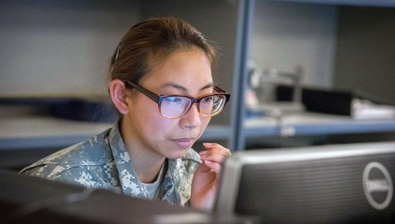 Norwich Student At a Computer