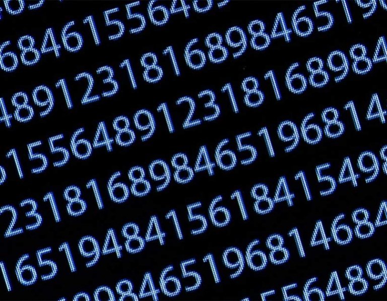 numbers on a computer screen