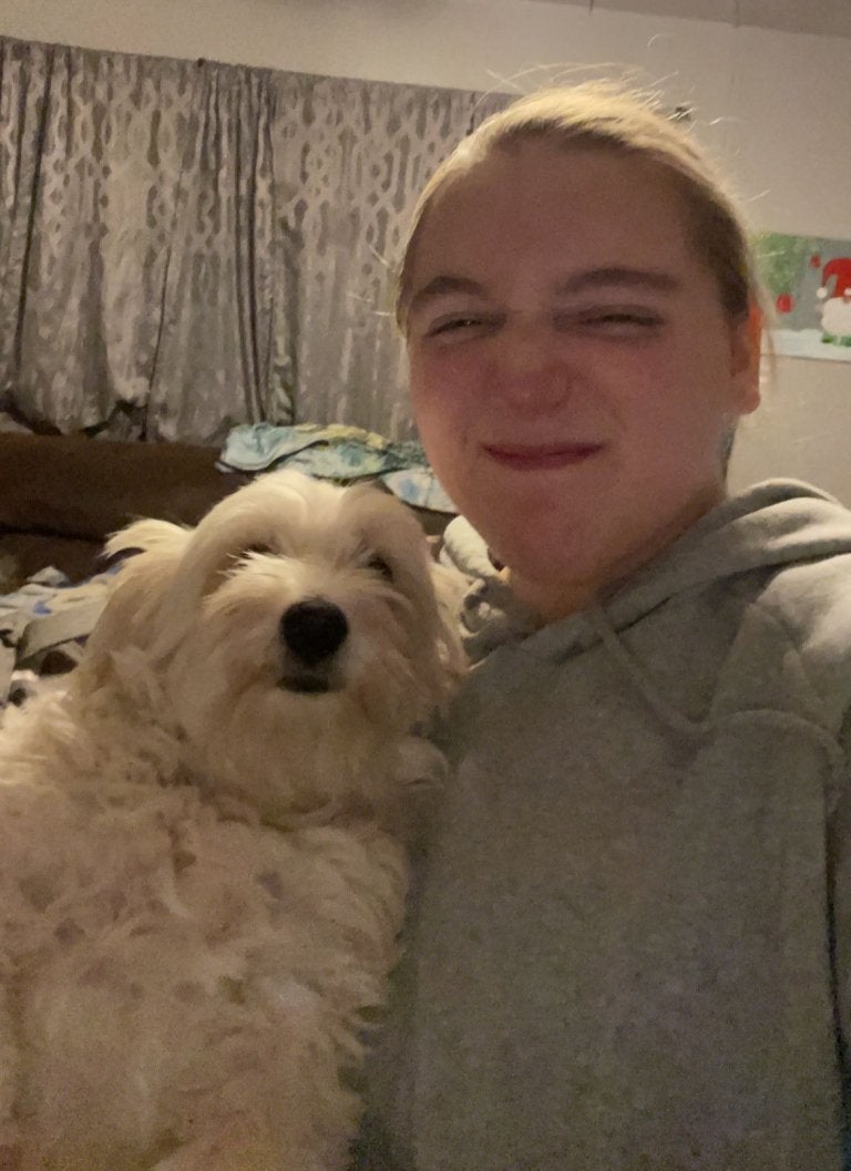 Ashley with her dog