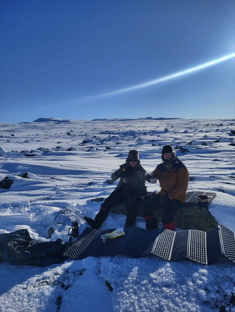 daniel pederson and wife in snow