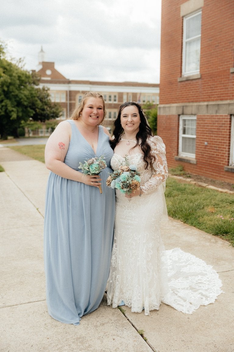 ashleigh in lace wedding dress