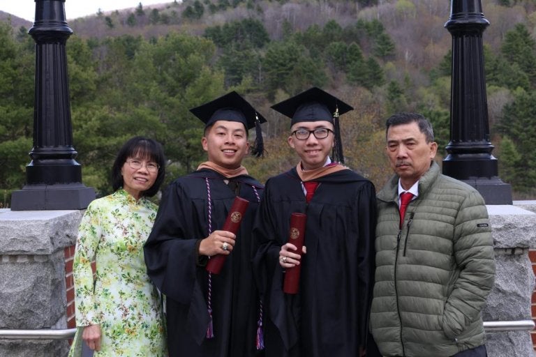 Jimmy with family at graduation