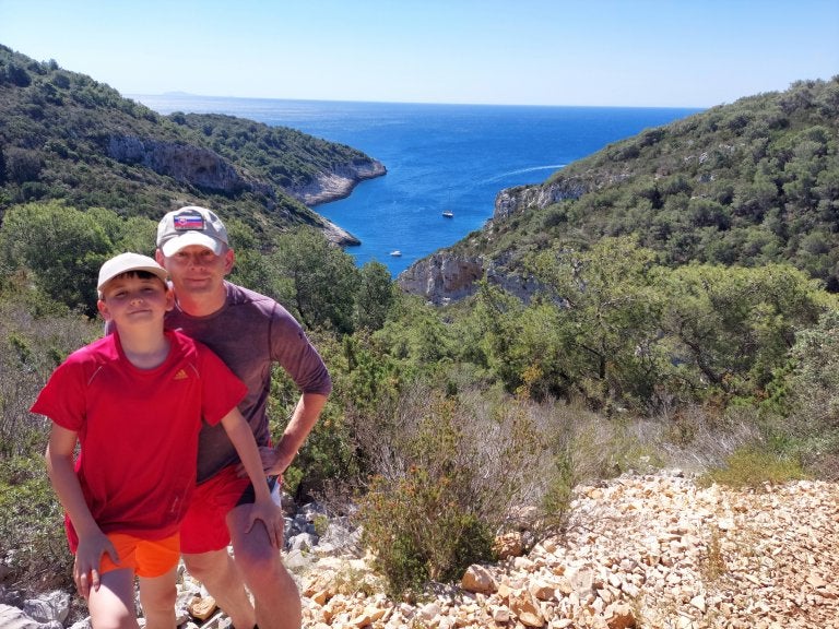 marcel with son in Croatia 